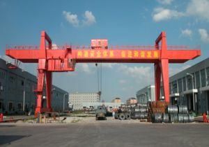 Outdoors Rail Mounted Long Traveling Double Girder Container Gantry Crane with Trolley
