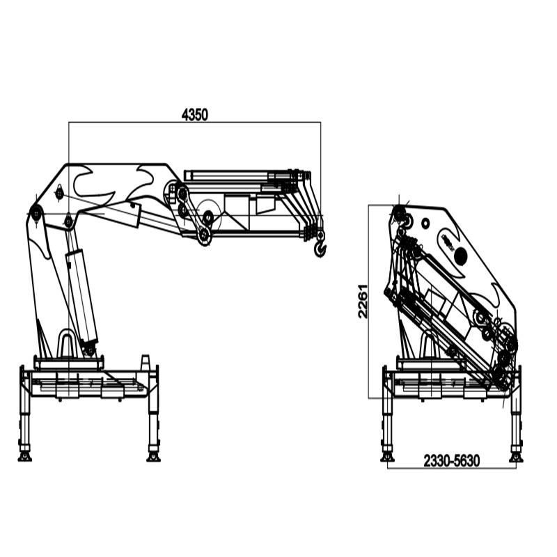 Hbqz Truck Crane 12 Tons Movable Folding Knuckle Boom Truck Mounted Crane for Sale