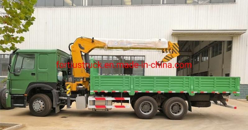 4X2 8t 10t Sino HOWO Light Hydraulic Arm Boom Cargo Truck Mounted Crane for Ethiopia