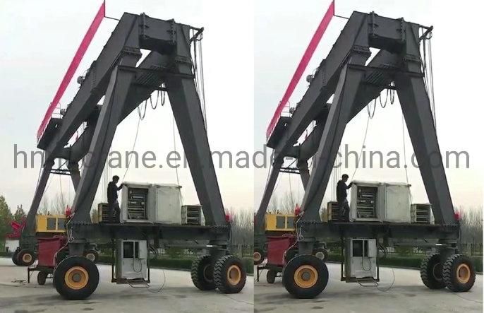 New Design Port 25 Ton Rtg Rubber Tyre Container Lifting Gantry Crane Price