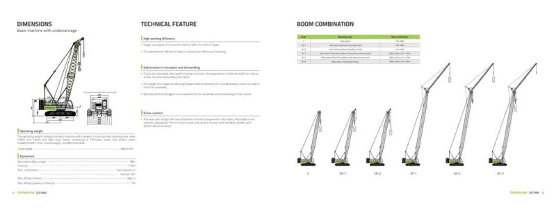 Zoomlion Zcc750V New Product 75 T Crawler Crane with Lattice Boom