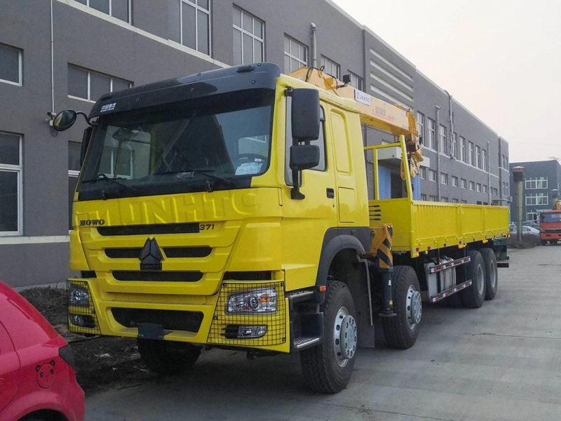 2022 Factory on Sale Sinotruk HOWO 8X4 371HP Cargo Mounted with Hydraulic Straight Boom Crane Truck