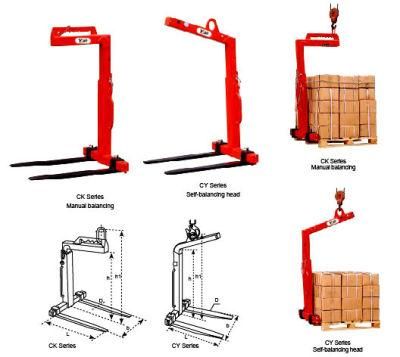 Manual Weight Balance Lifting Crane Fork Ck/Cy Series with Adjustable Fork