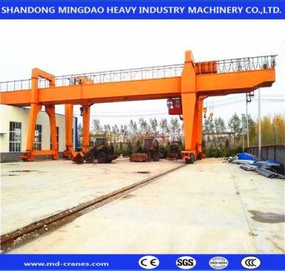 35t Construction Double Hook Container Gantry Crane with Wireless Remote Control and Cable Reel
