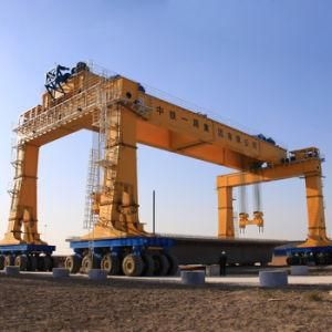 Outdoor Rubber Tyre Gantry Crane Hoist for Lifting Concrete Precast Girder