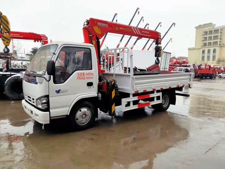 Isuzu/HOWO/JAC 2tons 3tons 4X2 Construction Equipment Straight Boom Crane Truck Crane with Water Tank with Rig with Drill Pipe