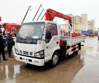 Isuzu/HOWO/JAC 2tons 3tons 4X2 Construction Equipment Straight Boom Crane Truck Crane with Water Tank with Rig with Drill Pipe