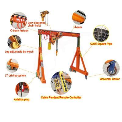 Non-Rail Manual/Electrical Gantry Crane 100kg~20t