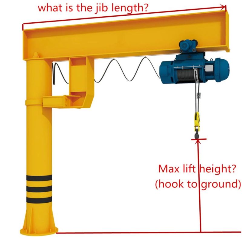 Ce ISO Steel Colum Pillar Mounted 1ton 3ton 5 Ton Jib Crane for Sale