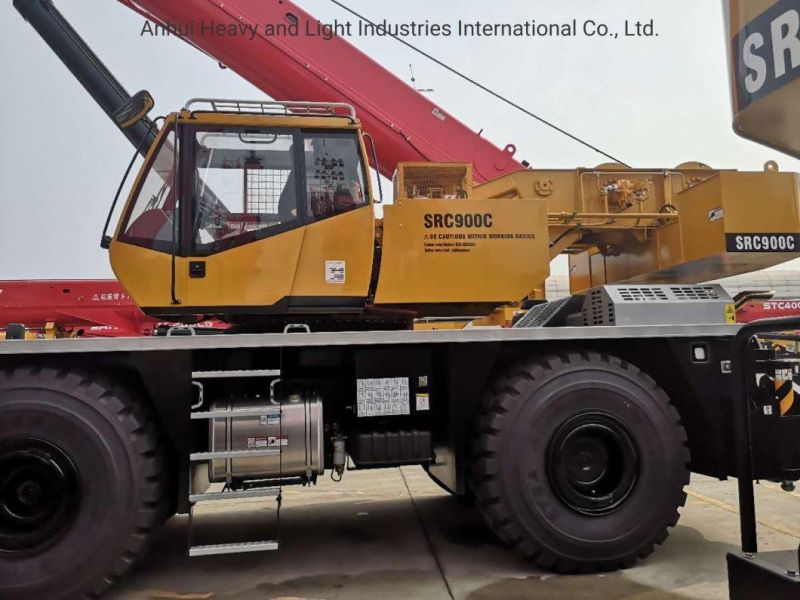 High Quality Mobile Lifting Truck Crane 90ton Heavy Lifting Rough Terrain Crane Src900c Model