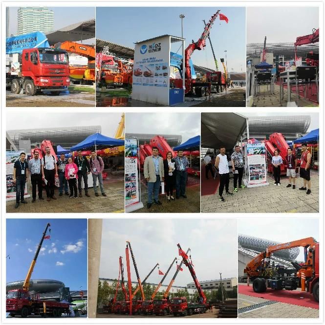 made in China HBQZ Truck Mounted Container Crane Cheap Price SQ4S3 4 Ton Telescopic Boom Container Lifting Crane