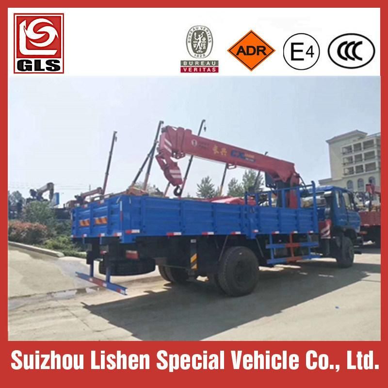 Dongfeng 6 Wheels 8ton Wrecker Truck with Crane 10 Tons Truck Crane Mounted