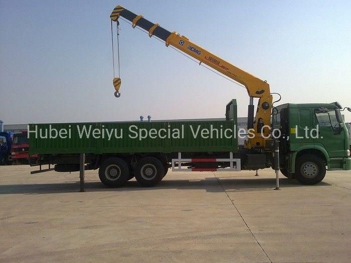 12 Tons Truck Mounted Straight 4-Arm Telescopic Crane China HOWO 10 Wheels Hoisting Truck with Cranes