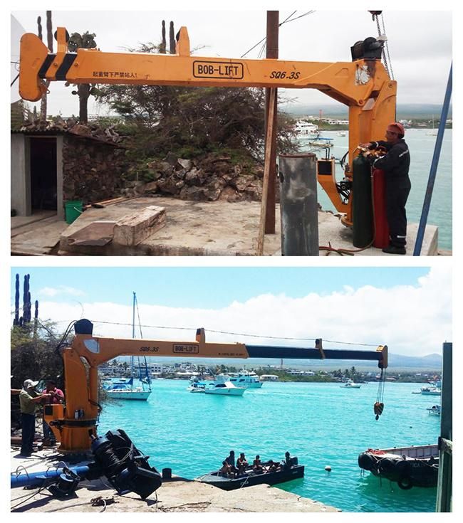 Bob Lift Mini 6ton Hydraulic Telescopic Marine Deck Boom Crane