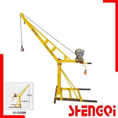 Construction Mini Crane Lifting Material From Groud to Roof 500kg