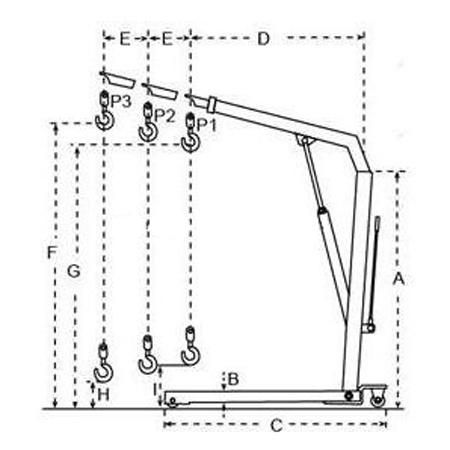 Heavy Duty Type Hydraulic Foldable Shop Crane