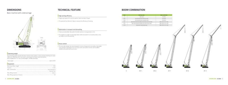 Zoomlion Zcc600V New Product 60 T Crawler Crane with Lattice Boom