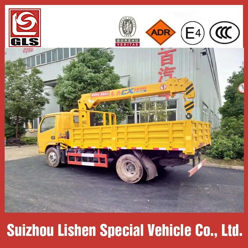 Dongfeng Lifting Height 8m Working Range 6.5m 4ton 3 Arms Crane 4X2 6 Wheels LHD/Rhd Truck Mounted Crane