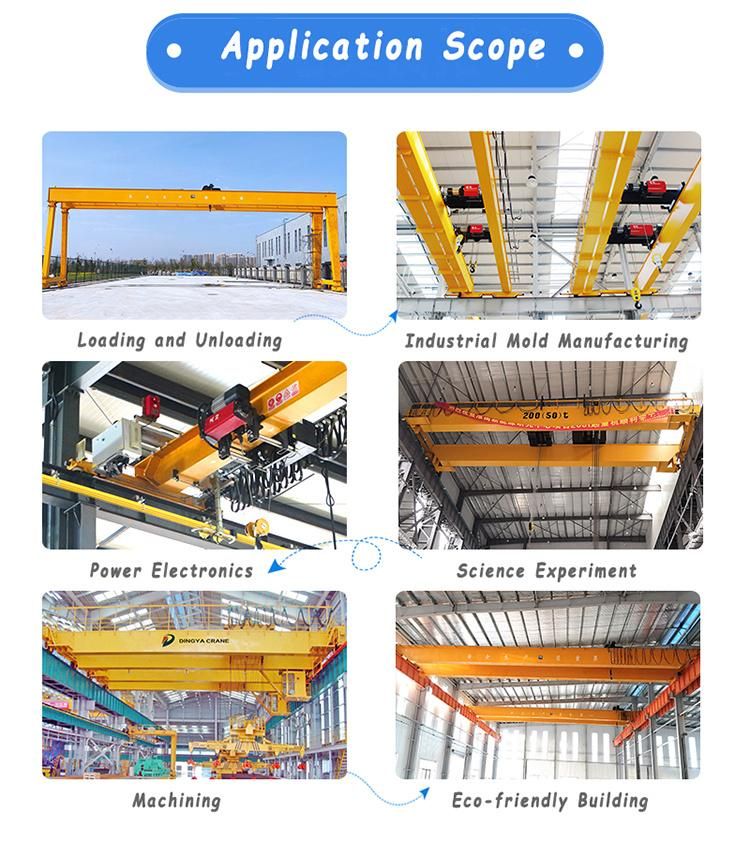 Dy Two-Year Warranty 1t 3t 5t 16t 20t 25t 30t 40t Double Girder Overhead Travelling Crane with Electric Wire Rope Hoist