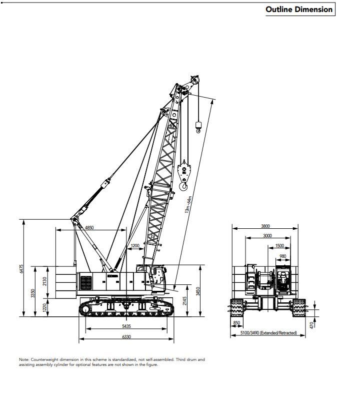 China Top Brand 100t Scc1000A Crawler Crane 100 Ton