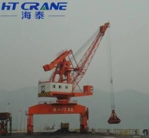 Fourlink Type Grab Bucket Marine 50t Mobile Harbor Single Jib Portal Crane