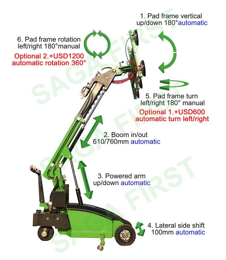 Swing Arm Lift Crane Strong Suction Granite Vacuum Lifter