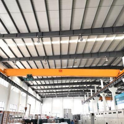 Light Duty 10ton Factory Lifting Goods Travelling Trolly Hoist Single Beam Overhead Crane