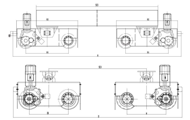 Electric Motor End Beam Travelling Overhead Crane End Carriage