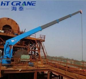 1 Ton Customized Telescopic Electric Hydraulic for Boat Telescopic Marine Boom Crane