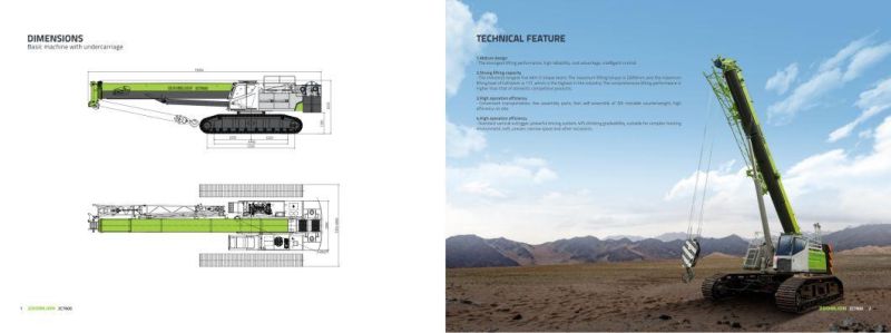 Zoomlion Brand Zct600V532 60 Ton Telescopic Crawler Crane