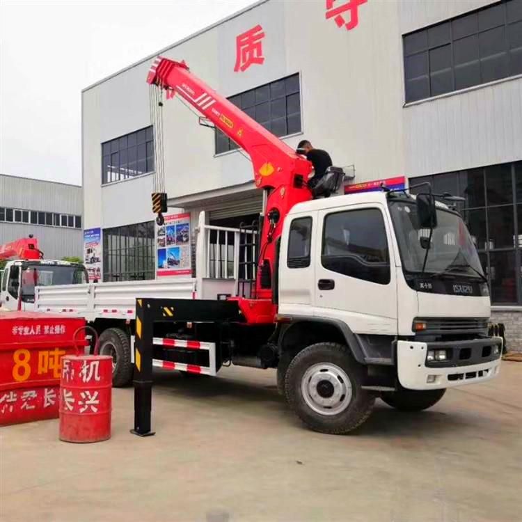 Japanese Brand 4X2 Brand Equipment Construction Material Transport 8tons Truck Mounted with Telescopic Boom Crane