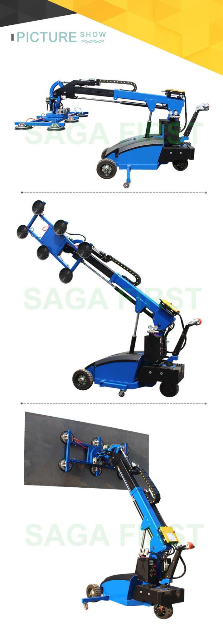 600kg Load 2.5m Height Full Hydraulic Shop Crane Vacuum Lifter