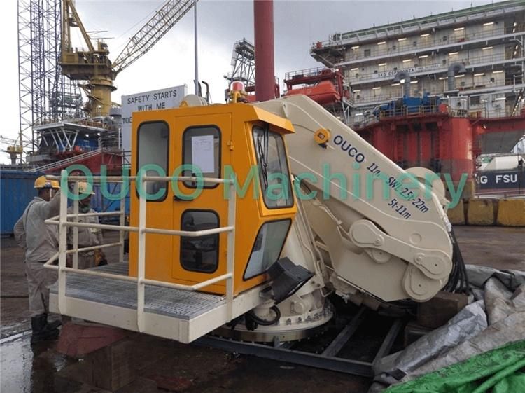 Ouco Folding Telescopic Boom Marine Crane for Marine Ships