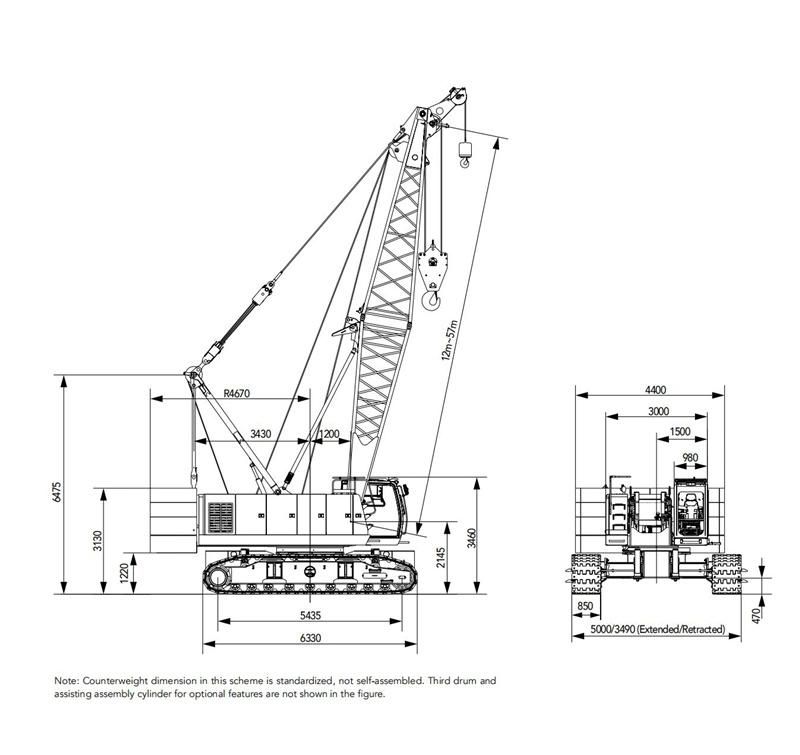 China Famous Brand 85 Ton Crawler Crane Scc850A