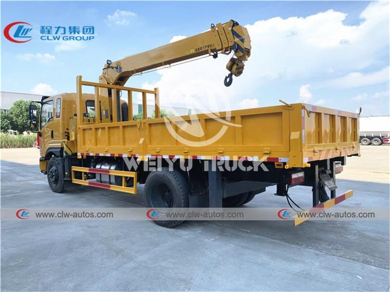 5tons 6.3tons 8tons Dongfeng Hydraulic Telescopic Boom Crane Truck Mounted Crane Cargo Truck with 3 Stages Straight Boom Crane