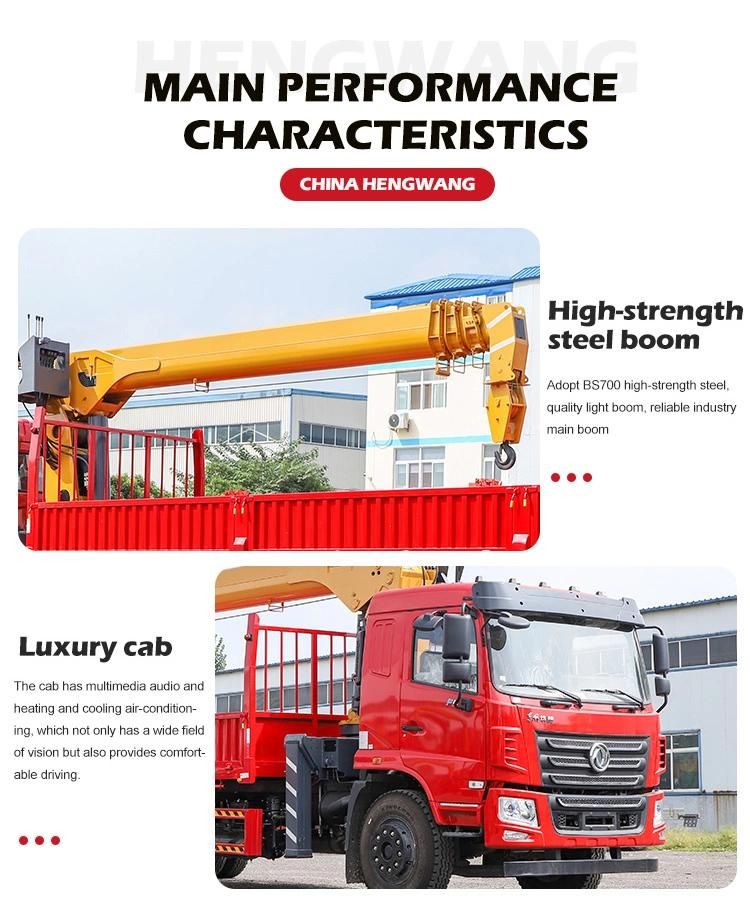 New Truck Mounted Crane 8t 10t Mobile Hydraulic Crane for Sale