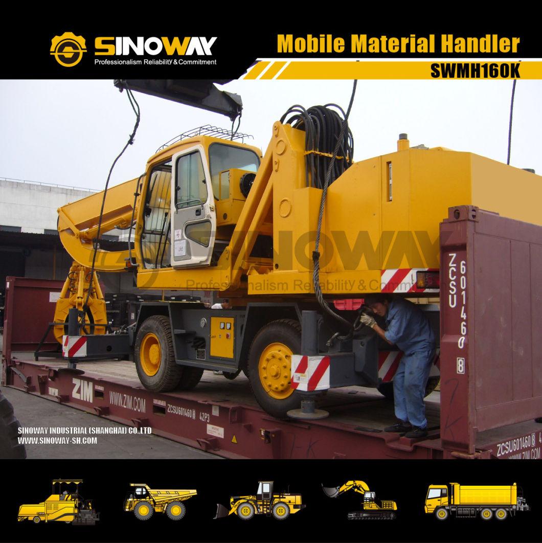 Material Handler on Wheel 16 Ton Grabber Crane for Timber Handling