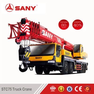 Sany Stc75 75 Tons Used Truck Crane with Euro III for Second Hand Crane