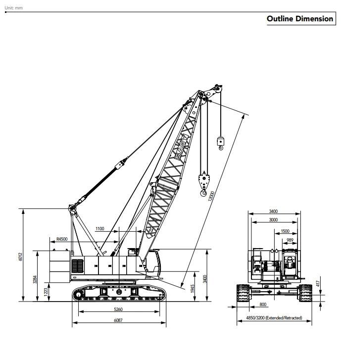 75t Scc750A Crawler Crane 75 Ton Cranes