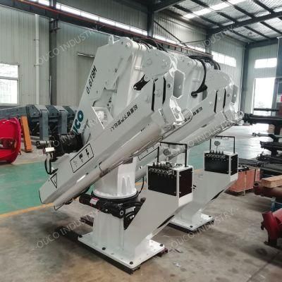 Ouco High Quality Knuckle and Telescopic Marine Crane with 0.6t Load Capacity and 8m Jib Length