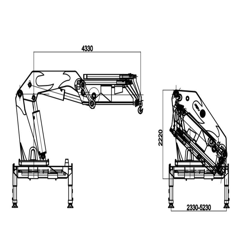 Crane HBQZ 8 Ton Foldable crane truck 4X2 Knuckle boom