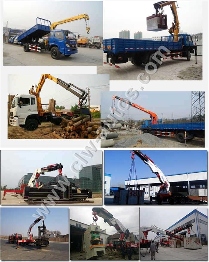 1ton 2ton Platform Lifting Engineer Working with 6ton Dongfeng Kingrun Crane Truck in Telescopic Straight Arm