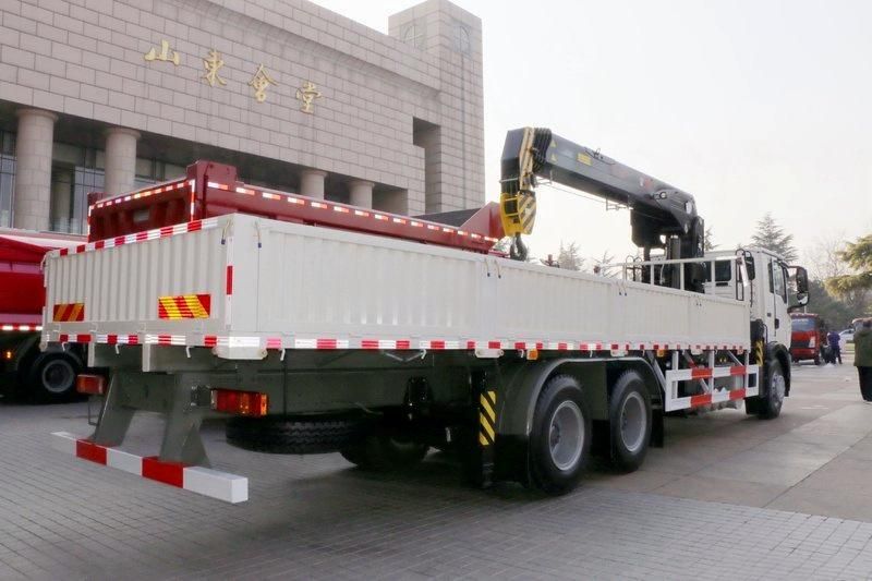 HOWO 6X4 8X4 Mounted Crane 10tons 12tons Telescopic Boom Crane Machinery Transport Truck with Hydraulic Rear Ladder Bring Rig Grab Hook