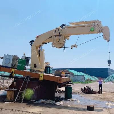 Ouco 1.5 Ton Knuckle Telescopic Boom Marine Crane with Space-Saving Advantages