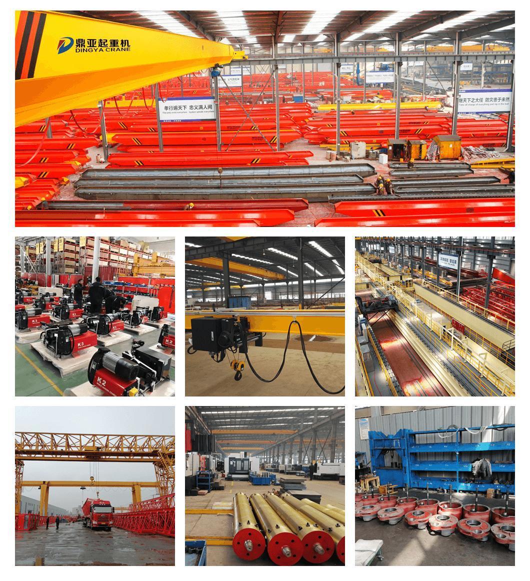 Dy Top Selling 20ton 50ton Lh Double Girder with Wireless Remote Hoist Control Overhead Crane Price