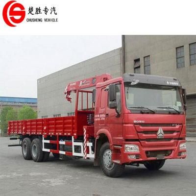 HOWO 6X4 290HP Cargo Truck Mounted 5 Tons Straight Crane