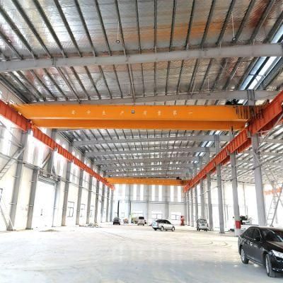 50ton Factory Used Double Girder Bridge Overhead Crane with Travelling Electric Hoist