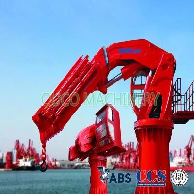 Handling with Strong Force 5t20m Folding Telescopic Marine Crane