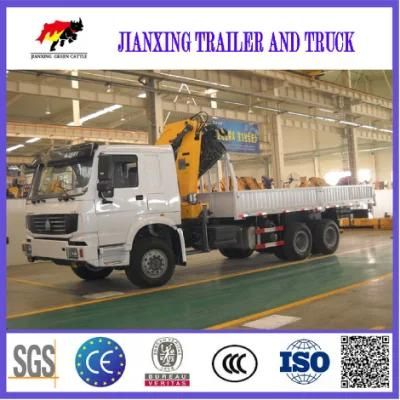 China Best Brand Official Mobile Self Loading Flatbed Truck with 10 20 Ton Knuckle Boom Crane