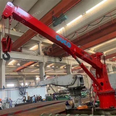 Ouco for Sale 1.5t4m Telescopic Boom Mraine Crane Easy to Operate